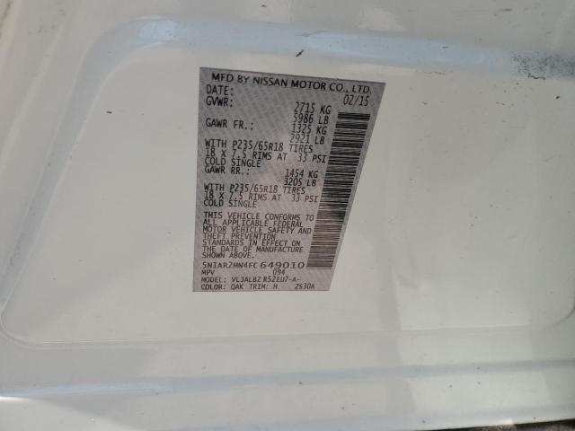 2015 Nissan Pathfinder S VIN: 5N1AR2MN4FC649010 Lot: 59024094