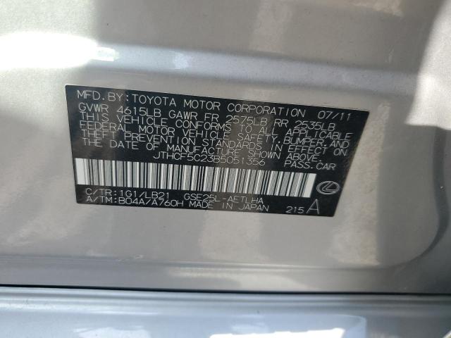 2011 Lexus Is 250 VIN: JTHCF5C23B5051356 Lot: 59583964