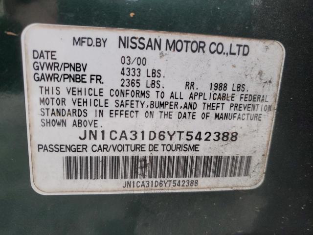 2000 Nissan Maxima Gle VIN: JN1CA31D6YT542388 Lot: 57720464