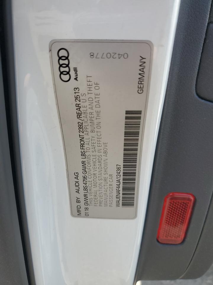 WAUENAF44JA124367 2018 Audi A4 Premium Plus