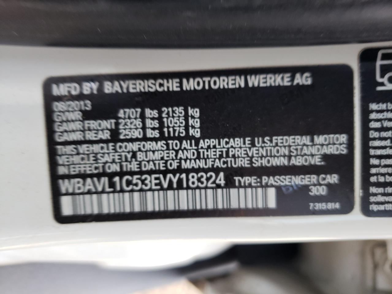 WBAVL1C53EVY18324 2014 BMW X1 xDrive28I