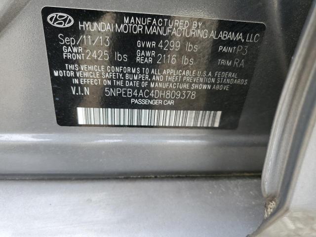2013 Hyundai Sonata Gls VIN: 5NPEB4AC4DH809378 Lot: 56513514