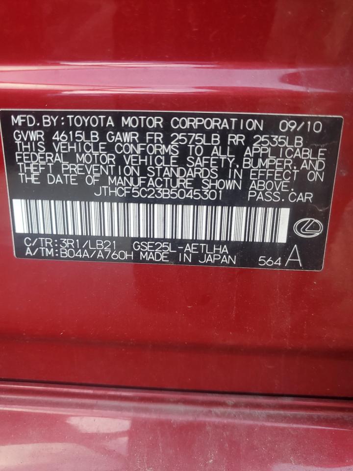 JTHCF5C23B5045301 2011 Lexus Is 250