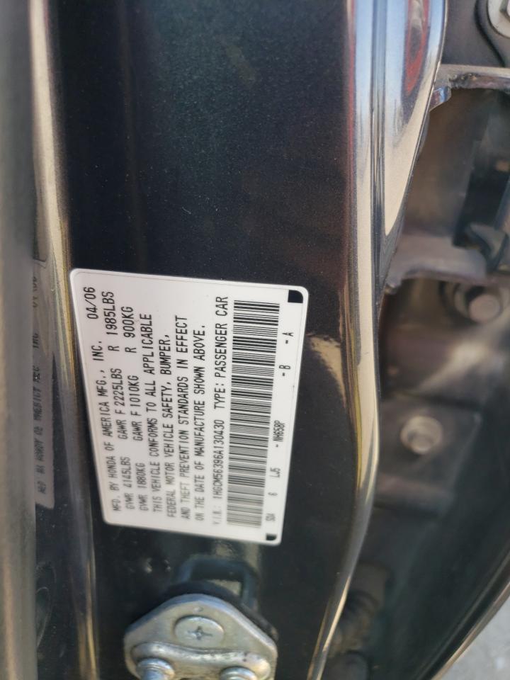 1HGCM56396A130430 2006 Honda Accord Se