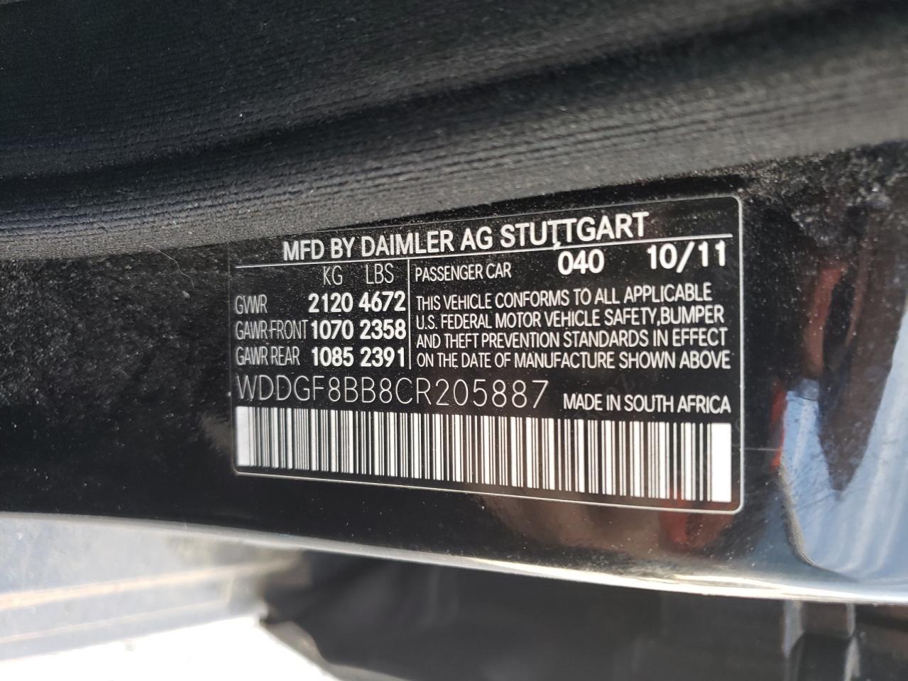 WDDGF8BB8CR205887 2012 Mercedes-Benz C 300 4Matic