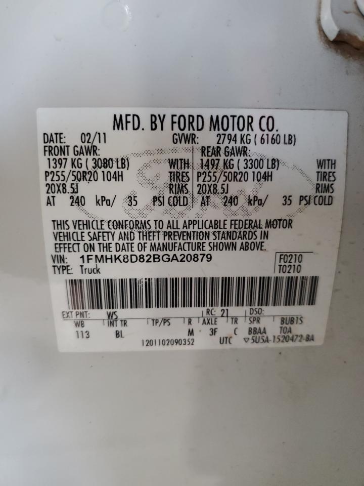 1FMHK8D82BGA20879 2011 Ford Explorer Xlt