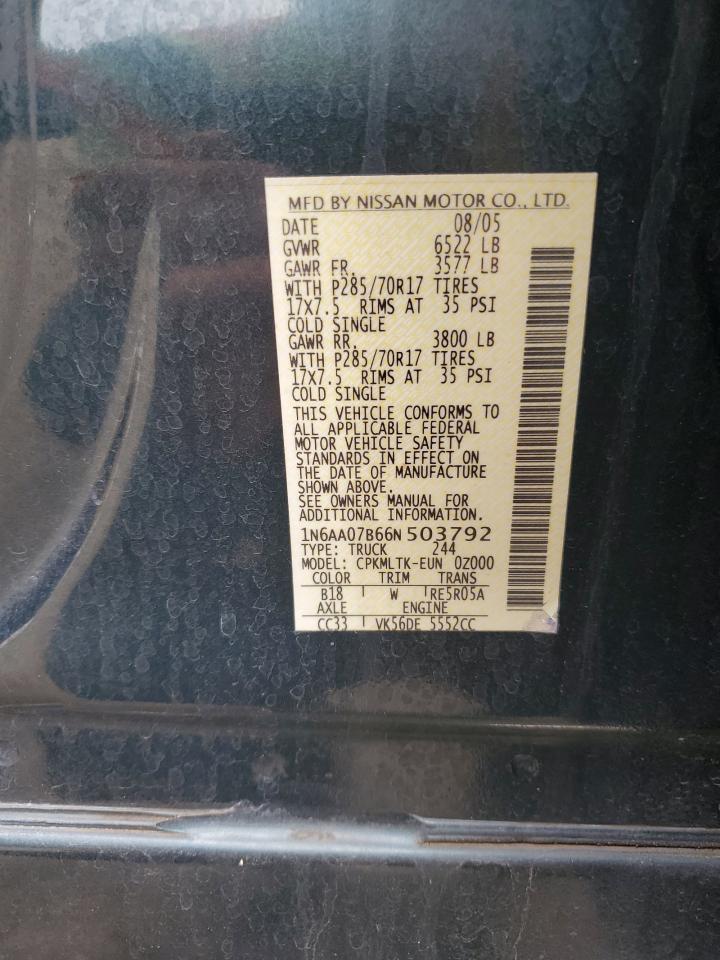 1N6AA07B66N503792 2006 Nissan Titan Xe