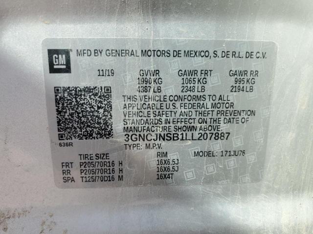 2020 Chevrolet Trax Ls VIN: 3GNCJNSB1LL207887 Lot: 60855284