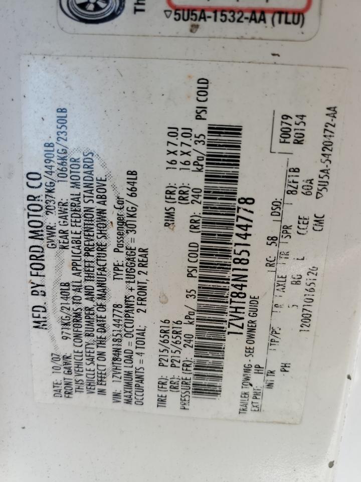 1ZVHT84N185144778 2008 Ford Mustang