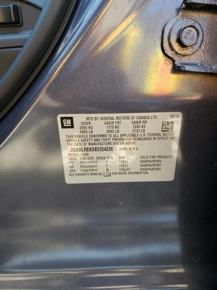 2GKALREKXE6354296 2014 GMC Terrain Sle