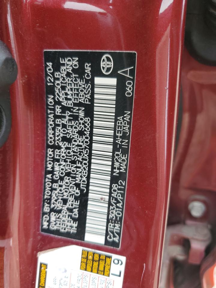 JTDKB20UX57004668 2005 Toyota Prius