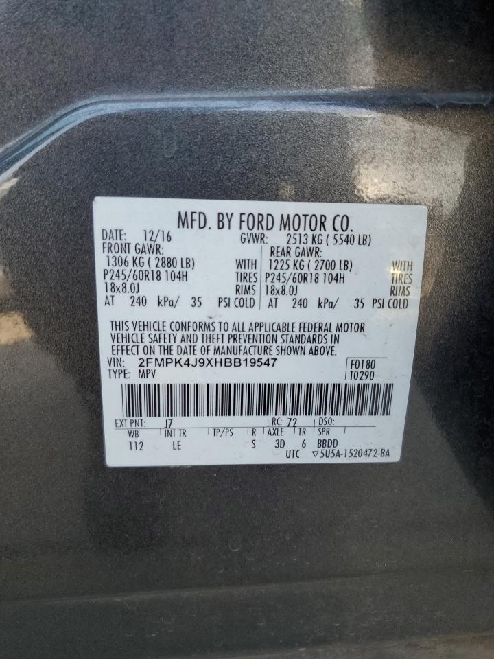 2FMPK4J9XHBB19547 2017 Ford Edge Sel