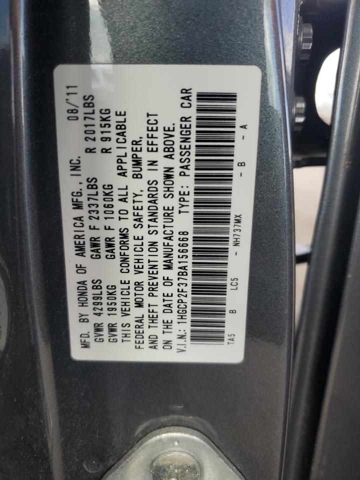 1HGCP2F37BA156668 2011 Honda Accord Lx