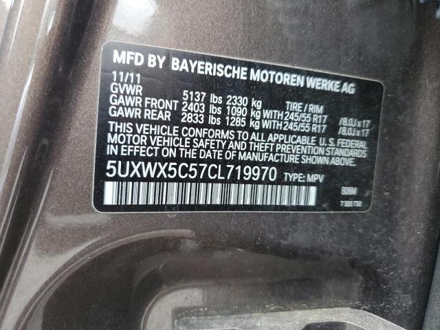 2012 BMW X3 xDrive28I VIN: 5UXWX5C57CL719970 Lot: 59635664