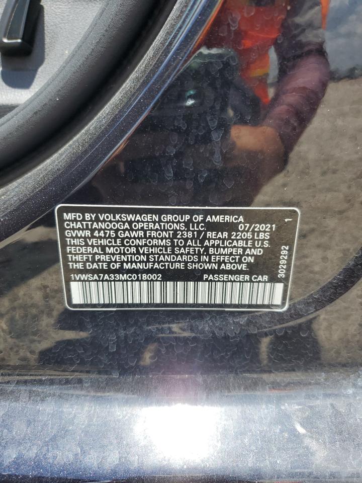 1VWSA7A33MC018002 2021 Volkswagen Passat Se