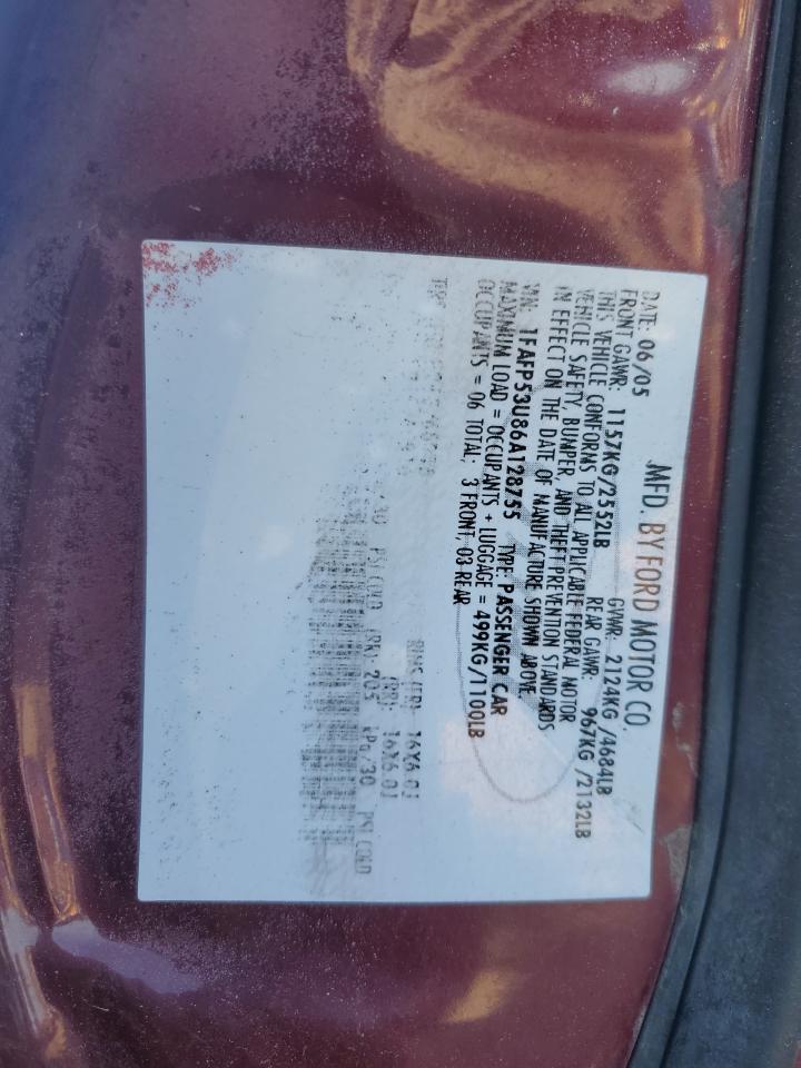 1FAFP53U86A128755 2006 Ford Taurus Se