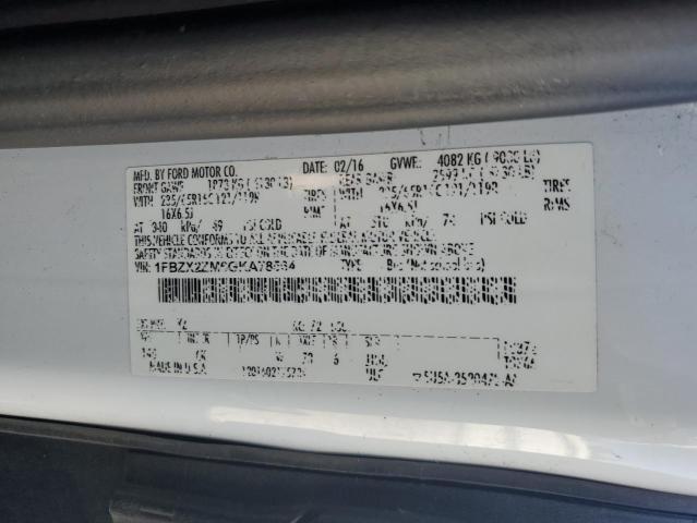 2016 Ford Transit T-350 VIN: 1FBZX2ZM6GKA78564 Lot: 58177564