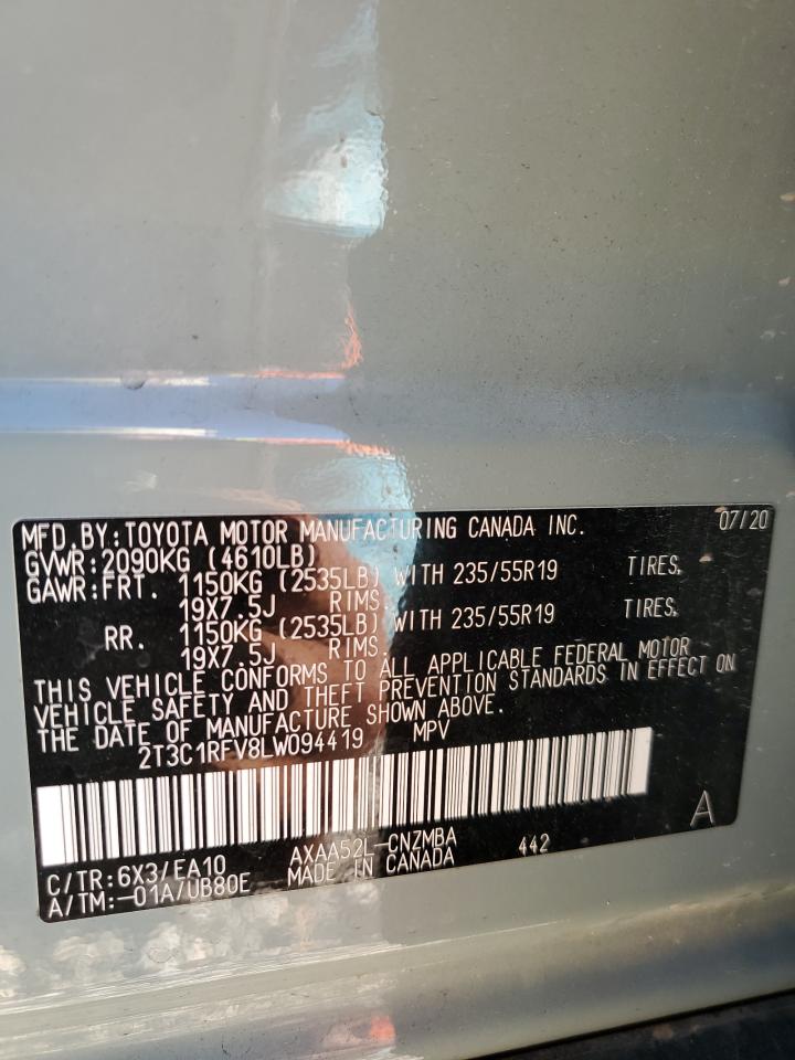 2T3C1RFV8LW094419 2020 Toyota Rav4 Xle Premium