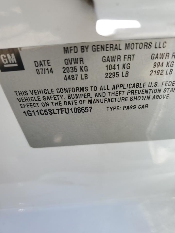 1G11C5SL7FU108657 2015 Chevrolet Malibu 1Lt