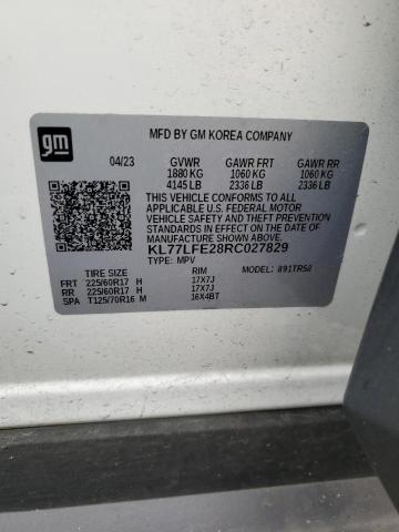 2024 Chevrolet Trax Ls VIN: KL77LFE28RC027829 Lot: 58705774