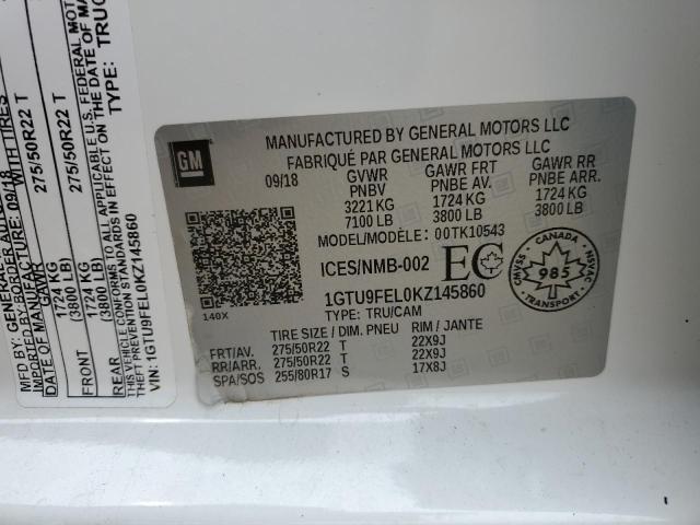 2019 GMC SIERRA K15 - 1GTU9FEL0KZ145860