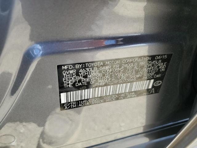 2015 Lexus Is 250 VIN: JTHBF1D2XF5073668 Lot: 60767914