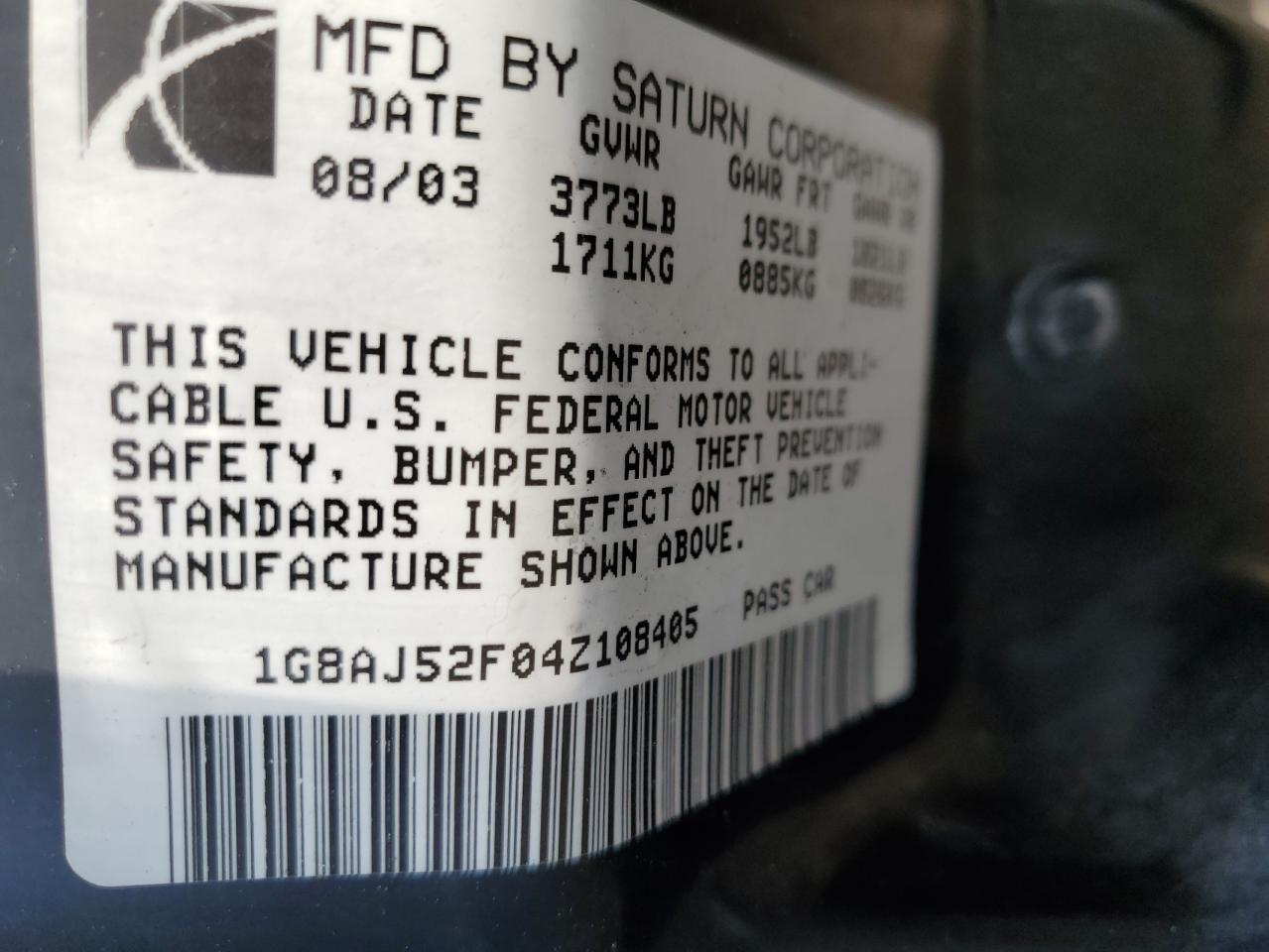 1G8AJ52F04Z108405 2004 Saturn Ion Level 2