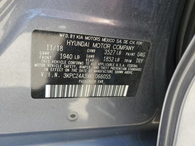 2019 Hyundai Accent Se VIN: 3KPC24A3XKE066055 Lot: 59895394