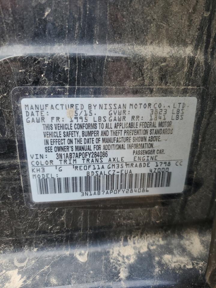 3N1AB7AP0FY284086 2015 Nissan Sentra S