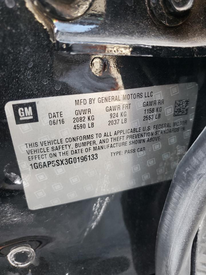 1G6AP5SX3G0196133 2016 Cadillac Cts