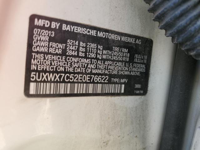 2014 BMW X3 xDrive35I VIN: 5UXWX7C52E0E76622 Lot: 58643204