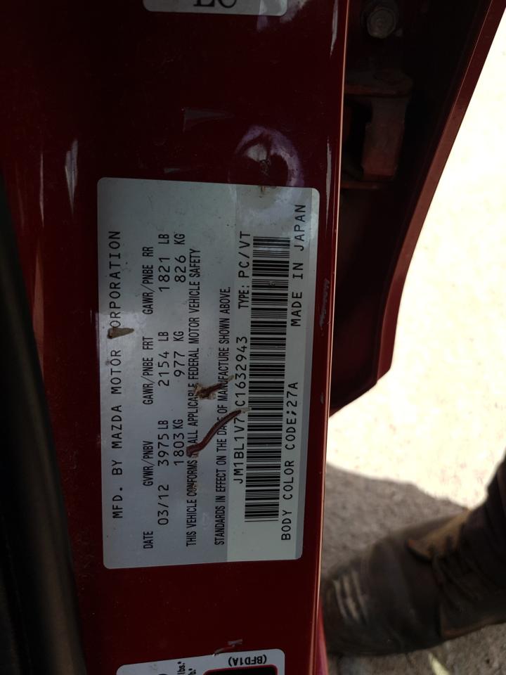 JM1BL1V79C1632943 2012 Mazda 3 I