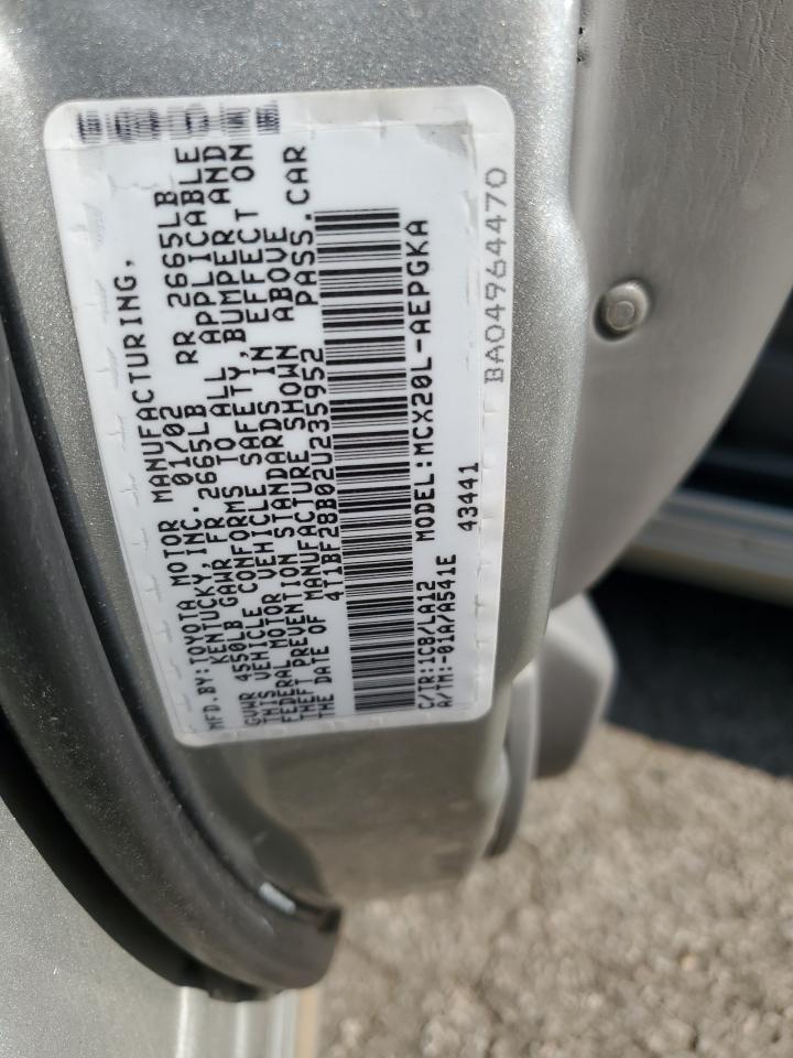 4T1BF28B02U235952 2002 Toyota Avalon Xl