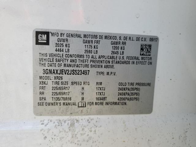 2018 CHEVROLET EQUINOX LT - 3GNAXJEV2JS523497