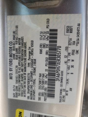 VIN 3FA6P0H7XER305770 2014 Ford Fusion, SE no.12