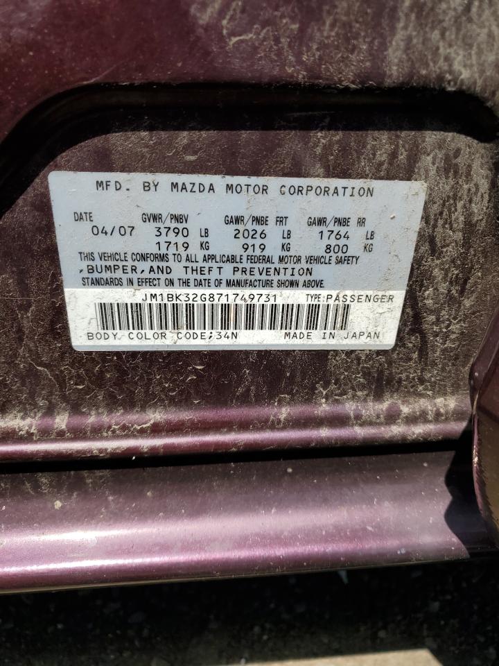 JM1BK32G871749731 2007 Mazda 3 I