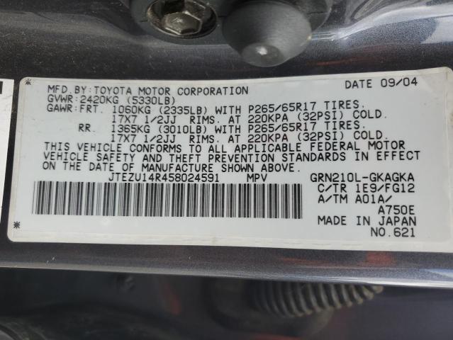 2005 Toyota 4Runner Sr5 VIN: JTEZU14R458024591 Lot: 57737664