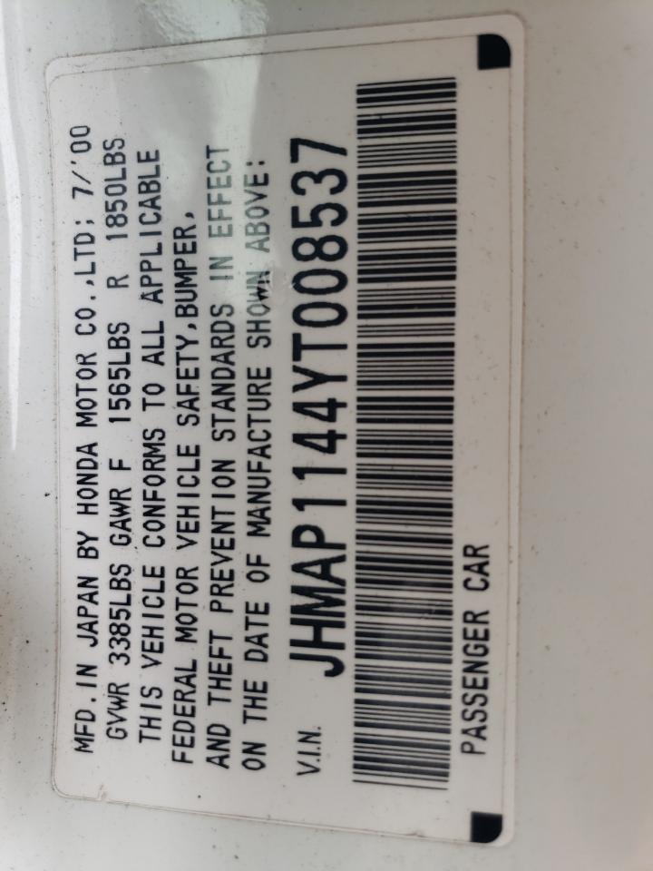 JHMAP1144YT008537 2000 Honda S2000