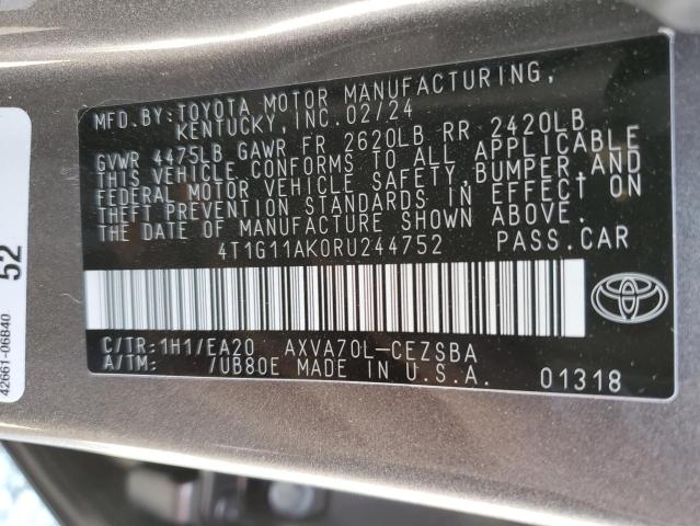2024 TOYOTA CAMRY SE N - 4T1G11AK0RU244752