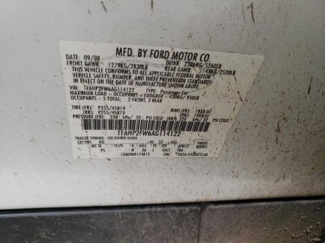 2010 Ford Taurus Limited VIN: 1FAHP2FW6AG114122 Lot: 57141414