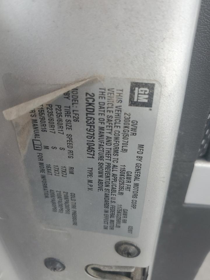 2CKDL63F976104671 2007 Pontiac Torrent