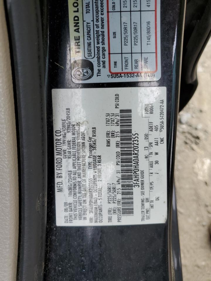 3FAHP0HA0AR202355 2010 Ford Fusion Se