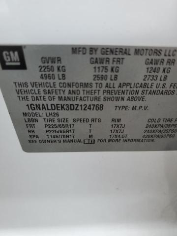 2013 Chevrolet Equinox Lt VIN: 1GNALDEK3DZ124768 Lot: 60685404