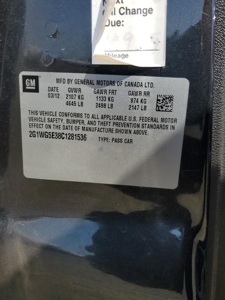 2G1WG5E38C1281536 2012 Chevrolet Impala Lt