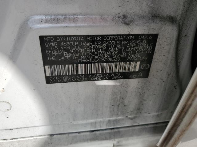 2016 Lexus Is 200T VIN: JTHBA1D24G5028533 Lot: 60382484