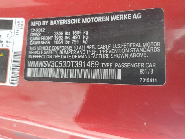 2013 Mini Cooper S VIN: WMWSV3C53DT391469 Lot: 58985334