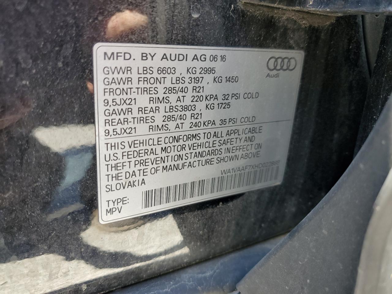 WA1VAAF7XHD022888 2017 Audi Q7 Prestige