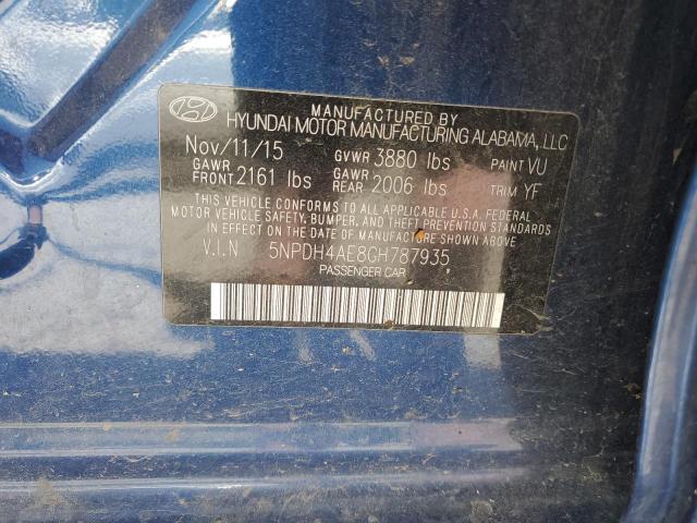 5NPDH4AE8GH787935 2016 HYUNDAI ELANTRA - Image 12