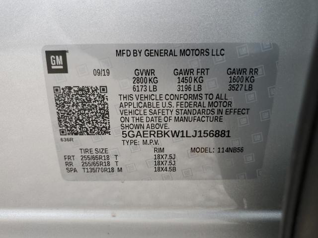 2020 Buick Enclave Essence VIN: 5GAERBKW1LJ156881 Lot: 59740874