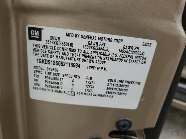 2006 GMC Envoy VIN: 1GKDS13S662113984 Lot: 57497714